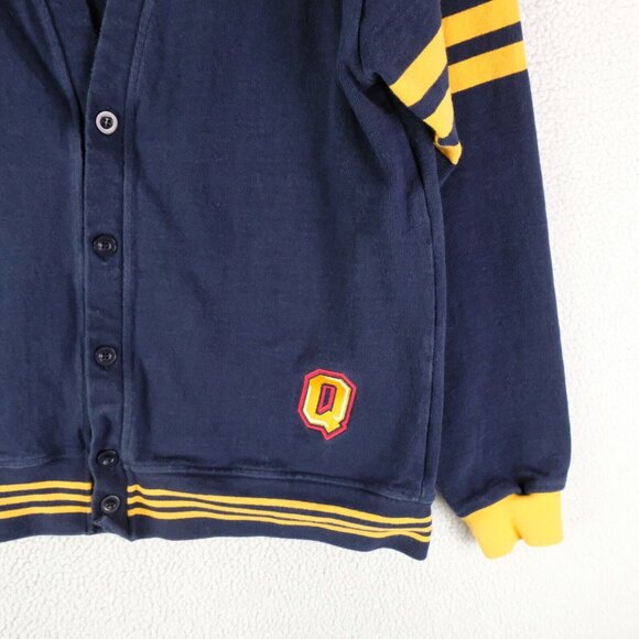 Barbarian Rugby Sweater Mens Extra Large Blue Yellow Striped V Neck Button Up - Picture 3 of 9
